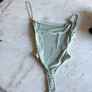 Shimmer safe body suit - scoop neck / open back